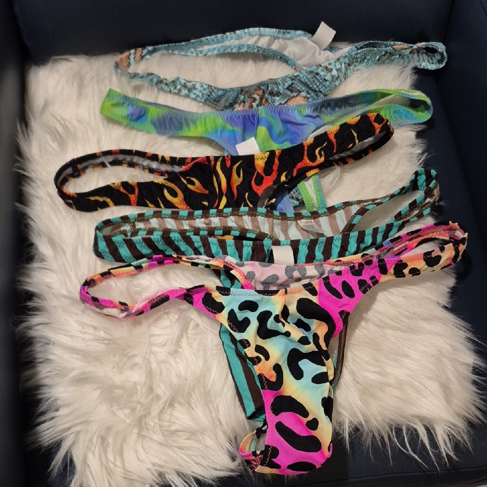 Colorful Animal Print Thongs Mens